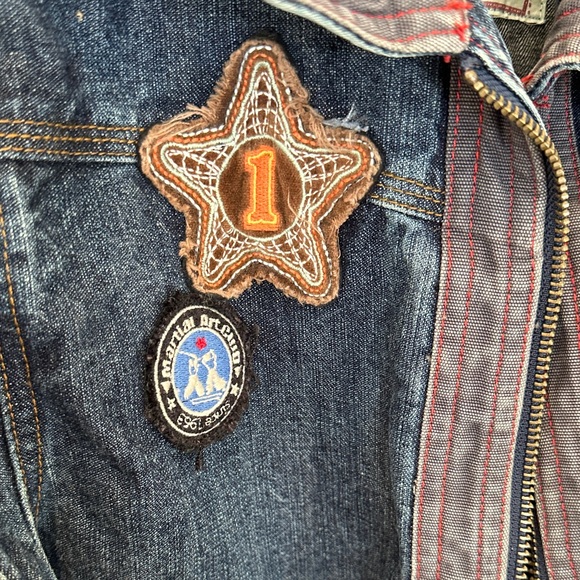 Vintage Oilily Kids Denim Jacket with Patches SZ 140 US Size 10 - Picture 2 of 10